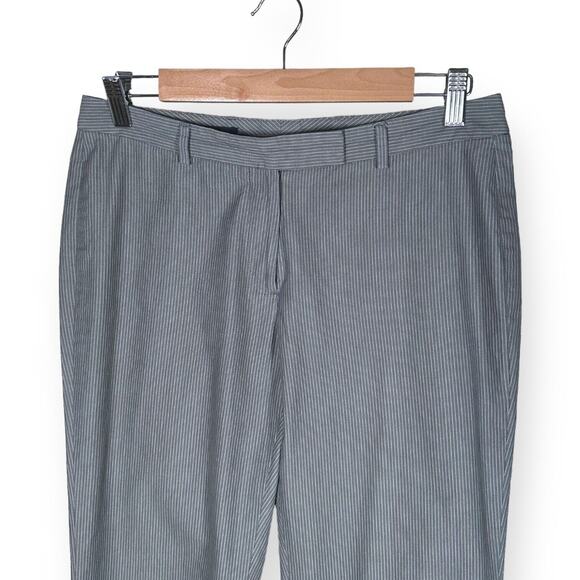 BROOKS BROTHERS Lucia Fit Dress Pants Pinstripe Straight Leg Mid Rise Gray 4 - Picture 2 of 8